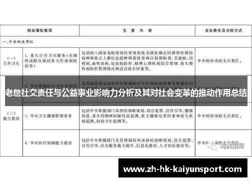 老詹社交责任与公益事业影响力分析及其对社会变革的推动作用总结