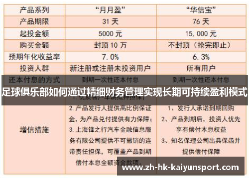 足球俱乐部如何通过精细财务管理实现长期可持续盈利模式